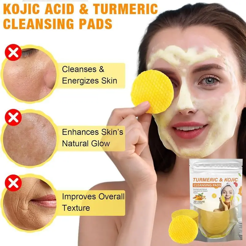 Visible Brightening Turmeric & Kojic Acid Cleansing Pads,20pcs🟡