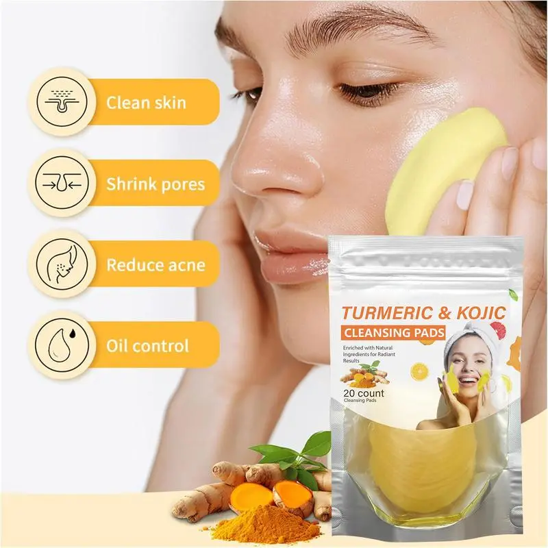 Visible Brightening Turmeric & Kojic Acid Cleansing Pads,20pcs🟡